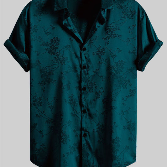 Summer Men's Embroidered Short-sleeved Shirt