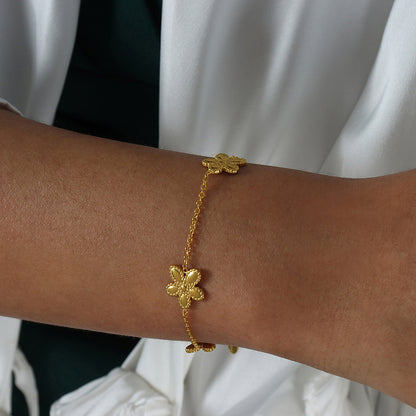 Round Flower Bracelet And Necklace Set