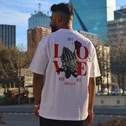 T - ShirtGod's Love Never Fails Print T - shirt - DXMX